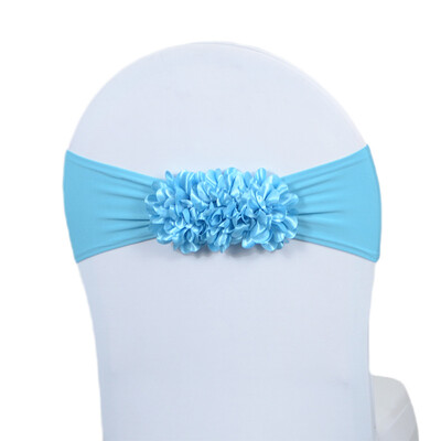 2024 Hot Saling 10db Virágszalag Szatén Szék íjparti rendezvény Hotelbankett Lakberendezés esküvői szék csomó rózsaszín/királykék