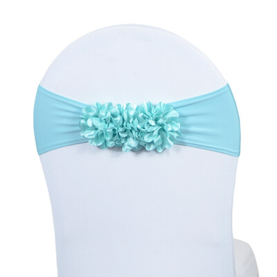 2024 Hot Saling 10db Virágszalag Szatén Szék íjparti rendezvény Hotelbankett Lakberendezés esküvői szék csomó rózsaszín/királykék