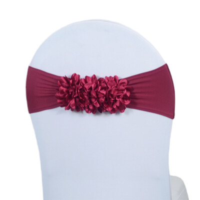 2024 Hot Saling 10db Virágszalag Szatén Szék íjparti rendezvény Hotelbankett Lakberendezés esküvői szék csomó rózsaszín/királykék