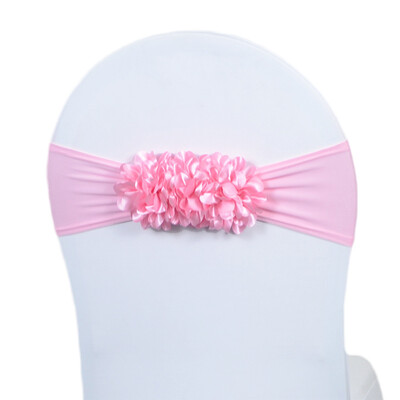 2024 Hot Saling 10db Virágszalag Szatén Szék íjparti rendezvény Hotelbankett Lakberendezés esküvői szék csomó rózsaszín/királykék