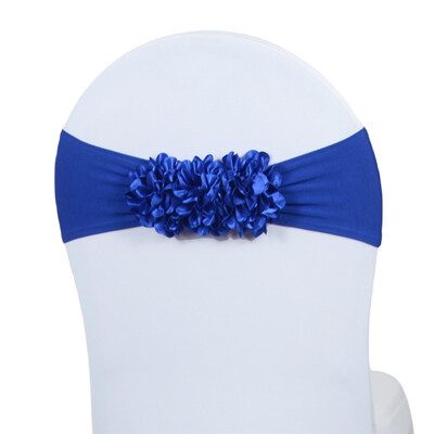 2024 Hot Saling 10db Virágszalag Szatén Szék íjparti rendezvény Hotelbankett Lakberendezés esküvői szék csomó rózsaszín/királykék