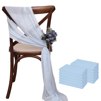 12 db 17x275cm zöld sifon székszárnyak esküvői székhuzatok szalag esküvői parti folyosó szék dekor