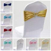 Székpánt Spandex csokornyakkendő Stretch Band Esküvői dekoráció Születésnapi Party Vacsora Hotel Bankett Luxus Ünnep Ünnep