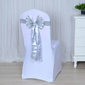 1db nagykereskedelmi PU szék szárny hosszú farkú pillangó csokornyakkendő kész szalag spandex szalag 12 színű esküvői szék csomók dekoráció