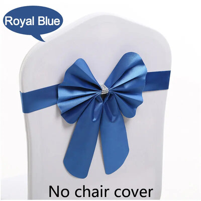 10db/tétel Burgundy PPC szék szárnyak Weddin dekoráció elasztikus szék szalaggal Spandex királykék buliszállóhoz