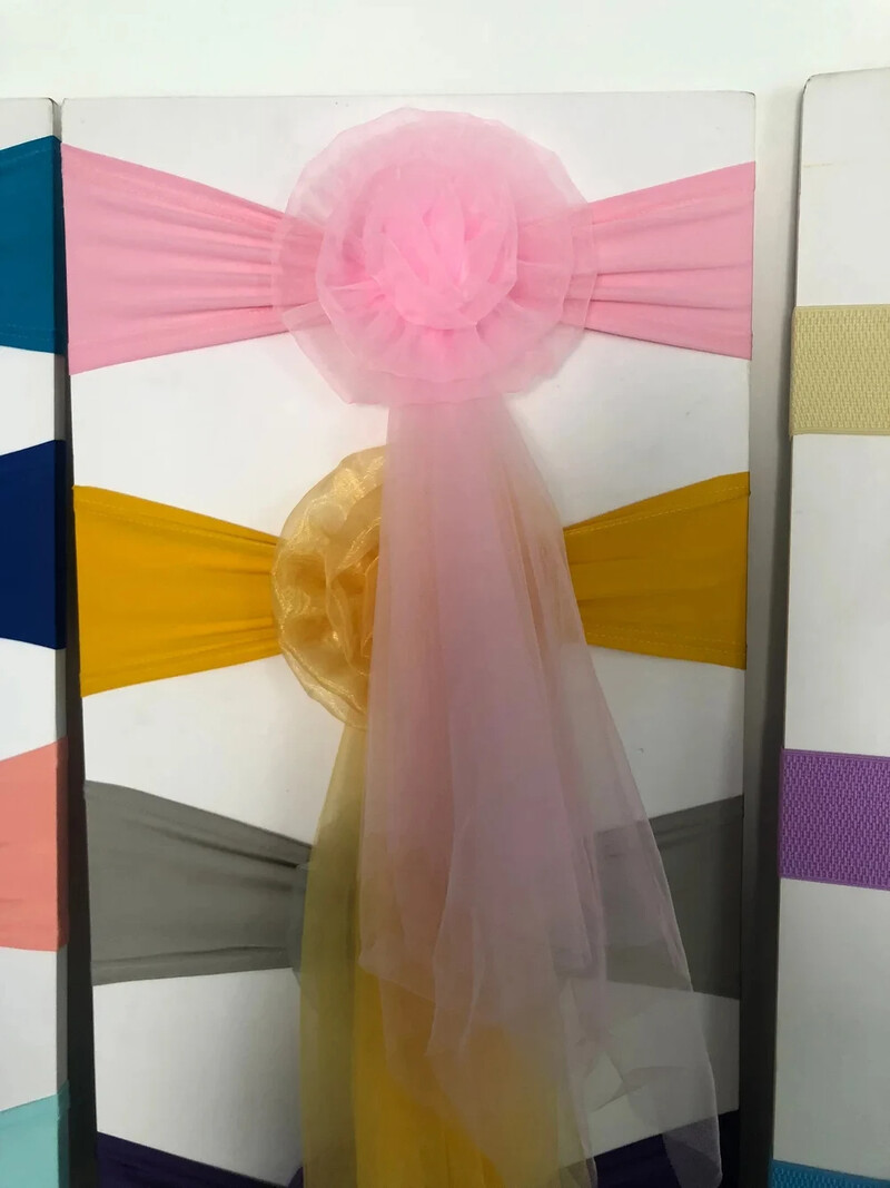 10 bucăți de decorare pentru scaune de nuntă, fundă elastică, caneluri pentru scaun, benzi de acoperire pentru petrecere de nuntă, hotel, banchet, eveniment, decor