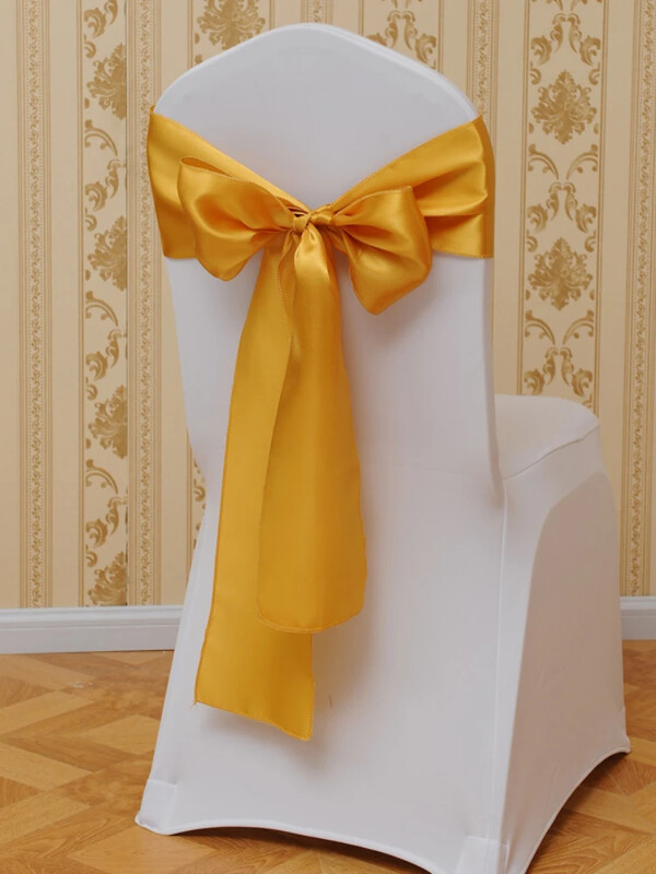 25 bucăți / lot scaune din satin de mătase, curele, fundițe, panglici, folosite pentru banchet, nuntă, decorațiuni pentru petreceri en-gros