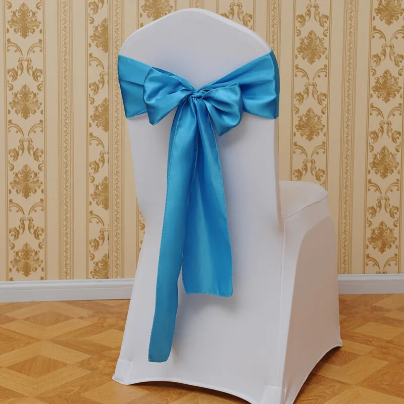 25 bucăți / lot scaune din satin de mătase, curele, fundițe, panglici, folosite pentru banchet, nuntă, decorațiuni pentru petreceri en-gros