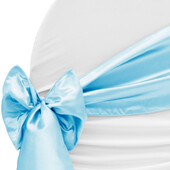 10 buc/lot Cerceve pentru scaun albastru cer Decorat pentru scaun de nunta Husa din material satinat Decorat pentru petrecere Cerceve pentru scaun pentru ziua de nastere 15*275CM