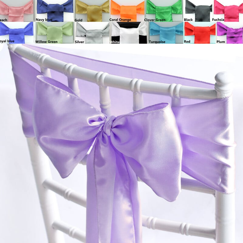 10 buc/lot Cerceve pentru scaun albastru cer Decorat pentru scaun de nunta Husa din material satinat Decorat pentru petrecere Cerceve pentru scaun pentru ziua de nastere 15*275CM