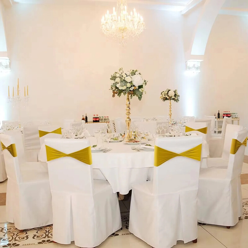 20 buc./set spandex funde elastice pentru scaune fundite, benzi elastice pentru husa scaunului legături fără cataramă pentru evenimente de banchet de recepție de nuntă
