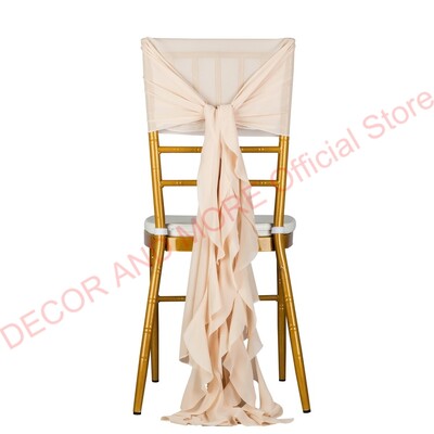 1Gb Dekorācijas āra ballītēm Kāzu Šifona krēsla vērtnes Chiavari krēslam Balts Rozā zils Sarkans Krēsla vāciņš Sabozāts krēsla pārsegs