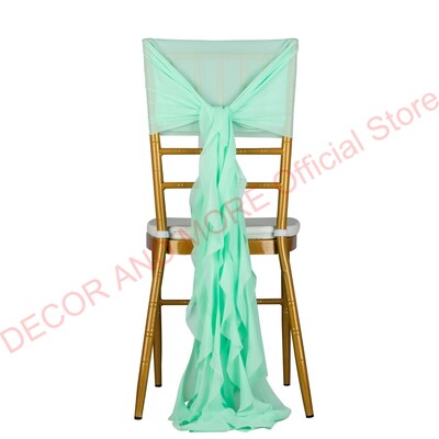 1Gb Dekorācijas āra ballītēm Kāzu Šifona krēsla vērtnes Chiavari krēslam Balts Rozā zils Sarkans Krēsla vāciņš Sabozāts krēsla pārsegs