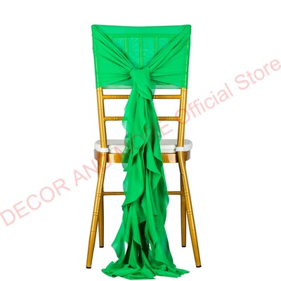 1Gb Dekorācijas āra ballītēm Kāzu Šifona krēsla vērtnes Chiavari krēslam Balts Rozā zils Sarkans Krēsla vāciņš Sabozāts krēsla pārsegs