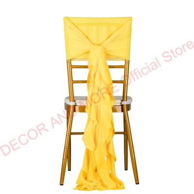 1Gb Dekorācijas āra ballītēm Kāzu Šifona krēsla vērtnes Chiavari krēslam Balts Rozā zils Sarkans Krēsla vāciņš Sabozāts krēsla pārsegs