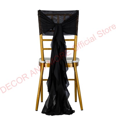 1Gb Dekorācijas āra ballītēm Kāzu Šifona krēsla vērtnes Chiavari krēslam Balts Rozā zils Sarkans Krēsla vāciņš Sabozāts krēsla pārsegs