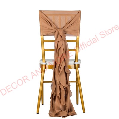 1Gb Dekorācijas āra ballītēm Kāzu Šifona krēsla vērtnes Chiavari krēslam Balts Rozā zils Sarkans Krēsla vāciņš Sabozāts krēsla pārsegs