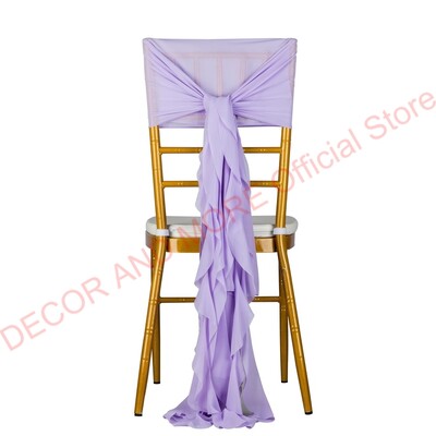 1Gb Dekorācijas āra ballītēm Kāzu Šifona krēsla vērtnes Chiavari krēslam Balts Rozā zils Sarkans Krēsla vāciņš Sabozāts krēsla pārsegs