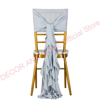 1Gb Dekorācijas āra ballītēm Kāzu Šifona krēsla vērtnes Chiavari krēslam Balts Rozā zils Sarkans Krēsla vāciņš Sabozāts krēsla pārsegs