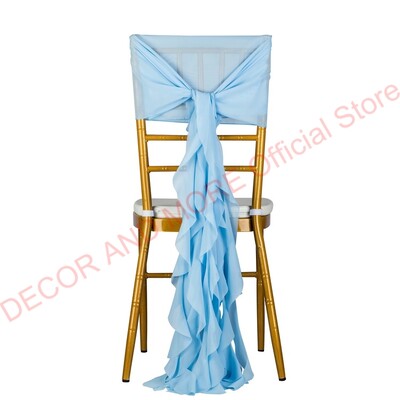 1Gb Dekorācijas āra ballītēm Kāzu Šifona krēsla vērtnes Chiavari krēslam Balts Rozā zils Sarkans Krēsla vāciņš Sabozāts krēsla pārsegs