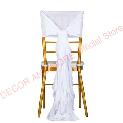 1Gb Dekorācijas āra ballītēm Kāzu Šifona krēsla vērtnes Chiavari krēslam Balts Rozā zils Sarkans Krēsla vāciņš Sabozāts krēsla pārsegs