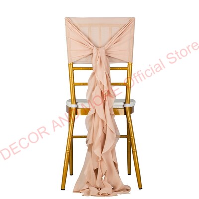 1Gb Dekorācijas āra ballītēm Kāzu Šifona krēsla vērtnes Chiavari krēslam Balts Rozā zils Sarkans Krēsla vāciņš Sabozāts krēsla pārsegs