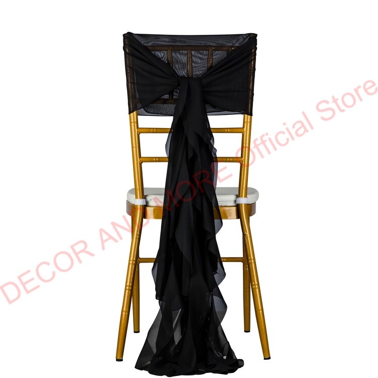 1Gb Dekorācijas āra ballītēm Kāzu Šifona krēsla vērtnes Chiavari krēslam Balts Rozā zils Sarkans Krēsla vāciņš Sabozāts krēsla pārsegs