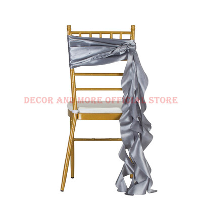 1Gb Decor Taffeta Krēslu vērtnes Zili Sarkans Balts Zelts Krēslu lentes Āra viesnīcu ballītes Kāzu krēslu saites Chiavari krēslu pārvalkiem