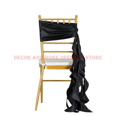 1Gb Decor Taffeta Krēslu vērtnes Zili Sarkans Balts Zelts Krēslu lentes Āra viesnīcu ballītes Kāzu krēslu saites Chiavari krēslu pārvalkiem