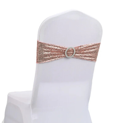 20 vnt. elastingi blizgučiai kėdžių varčios Sparkly Gold varčios, skirtos banketų vestuvių vakarėliui namuose Lauko kėdės apdangalo varčios papuošimai