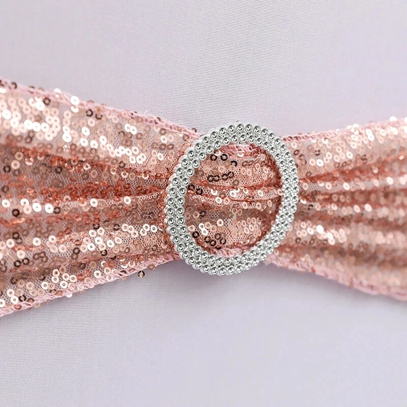 20db Rugalmas flitteres székszárnyak Sparkly Gold szárnypánt bankett esküvői bulihoz otthoni kültéri székhuzat szárny díszítések