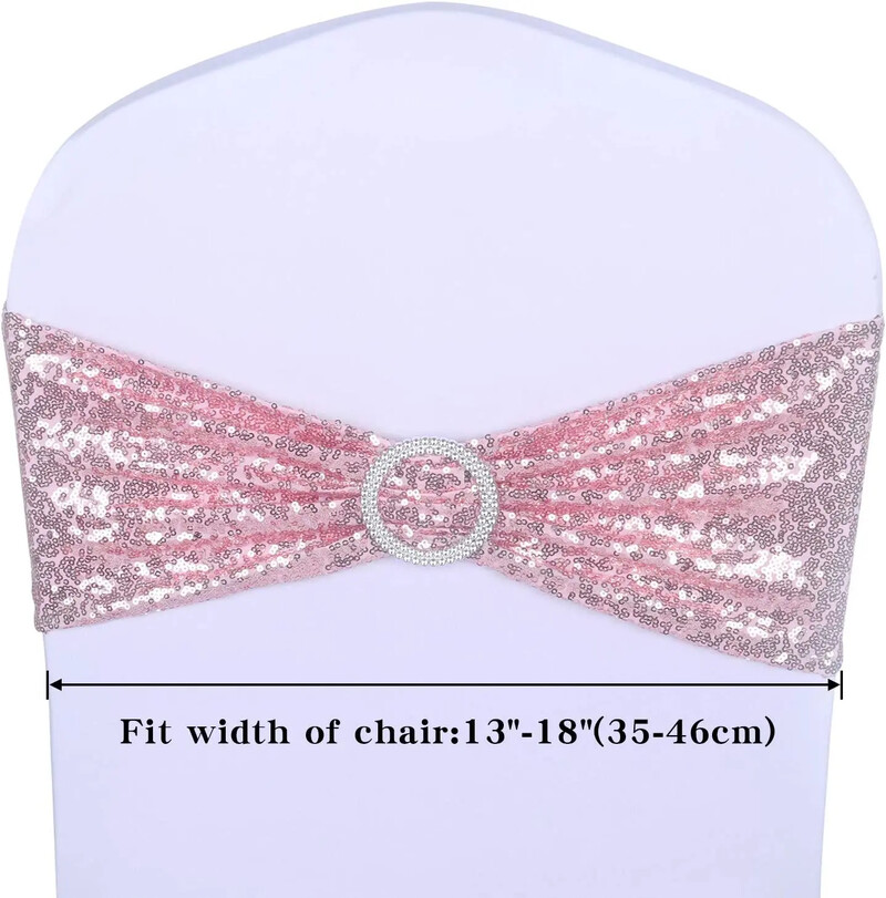 20db Rugalmas flitteres székszárnyak Sparkly Gold szárnypánt bankett esküvői bulihoz otthoni kültéri székhuzat szárny díszítések