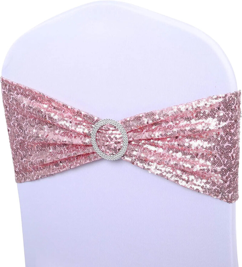 20db Rugalmas flitteres székszárnyak Sparkly Gold szárnypánt bankett esküvői bulihoz otthoni kültéri székhuzat szárny díszítések