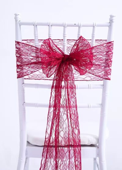 10 buc. Scaun modern din dantela papion alb caneluri pentru scaune pentru nunta decorare pasager de masa pentru petrecere consumabile pentru banchet 15X275Cm