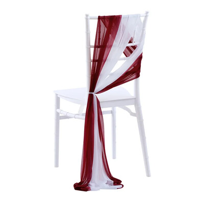 20x275 cm šifono kėdžių varčios Vestuvinės kėdės dekoravimas 2 vnt./komplektas Ilgų vestuvių koridorių papuošimai Vakarėlis Banketas Renginys Kūdikių dušas