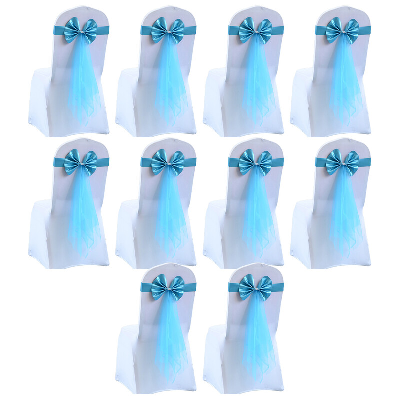 10 vnt vestuvinių kėdžių dekoravimo lankelis, elastinės kėdžių juostos, dengiančios juostos, skirtos vestuvių vakarėliui, viešbučio banketo renginiui dekoruoti