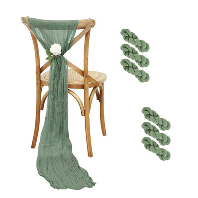 6 marlės sūrio audinio kėdžių varčių rinkinys kėdės lankelis Sukurtas dekoratyvinis kėdės užvalkalas, skirtas vestuvių priėmimui, vakarėliui, viešbučio dekoravimui