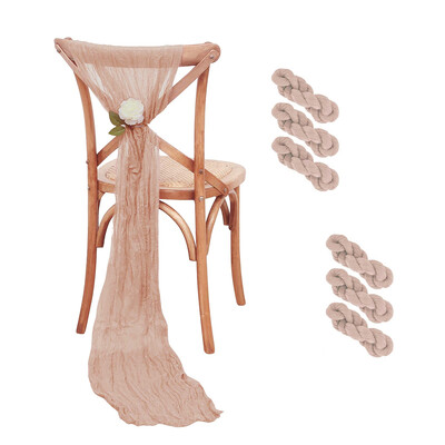 6 marlės sūrio audinio kėdžių varčių rinkinys kėdės lankelis Sukurtas dekoratyvinis kėdės užvalkalas, skirtas vestuvių priėmimui, vakarėliui, viešbučio dekoravimui