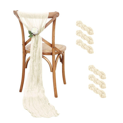 6 marlės sūrio audinio kėdžių varčių rinkinys kėdės lankelis Sukurtas dekoratyvinis kėdės užvalkalas, skirtas vestuvių priėmimui, vakarėliui, viešbučio dekoravimui