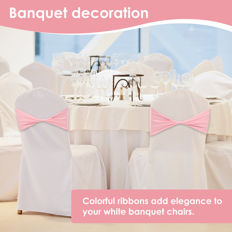 25 vnt. elastingo elastano kėdžių juostos, plaunamos lankai, kėdžių juostelės, daugiafunkciniai kėdžių kaklaraiščiai, skirti vestuvių vakarėliui, ceremonijai, gimtadieniui
