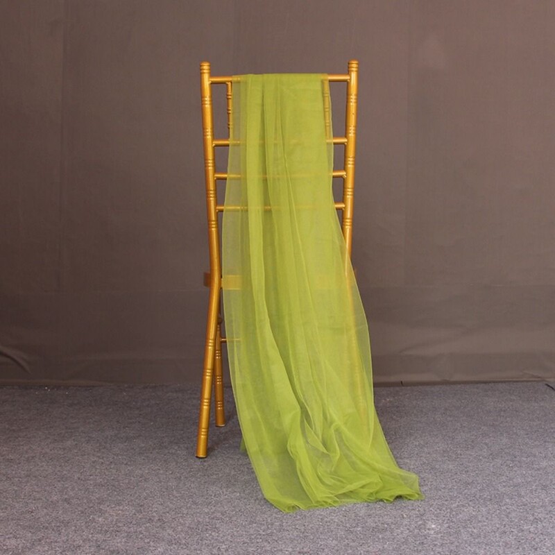 Romantiškos sulankstomos marlės kėdžių varčios Minkštos plaunamos vestuvinių kėdžių užvalkalai Elegantiškos nesiglamžančios kėdės Nugaros kaklaraiščiai lauke