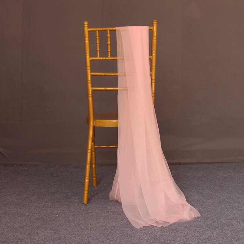 Romantiškos sulankstomos marlės kėdžių varčios Minkštos plaunamos vestuvinių kėdžių užvalkalai Elegantiškos nesiglamžančios kėdės Nugaros kaklaraiščiai lauke