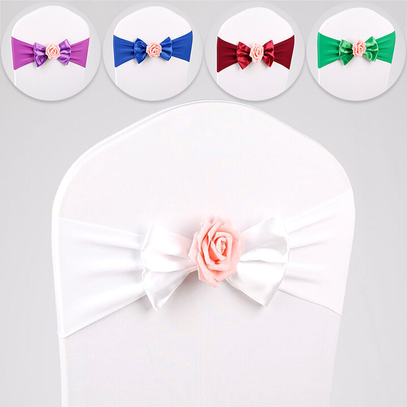 1 vnt. juostelė „Bowknot“ viešbučio daugiafunkciai vienspalviai valgomojo kėdės varčia Vestuvių banketų vakarėlio namų dekoravimas