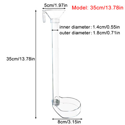 Akril akváriumi haletető átlátszó cső, többfunkciós, nagy kapacitású akváriumi ételadagoló akváriumi garnélarákhoz