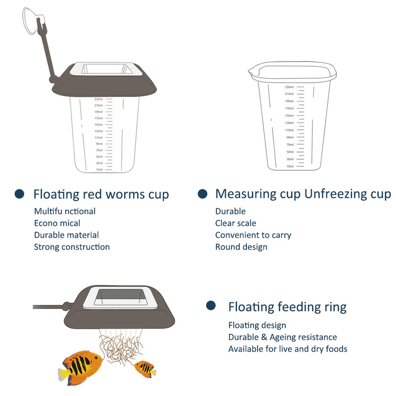 Hrănitor pentru rezervor de pește, cană cu vierme roșu, pâlnie, hrănitor pentru pahare, inel de hrănire pentru pești cu ventuză, accesorii pentru plantare pentru acvariu