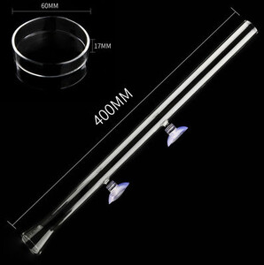 Tub de hrănire pentru creveți din sticlă transparentă pentru acvariu Suport pentru țeavă pentru hrănire alimentară cu ventuze Rezervor de pești pentru creveți Material pentru tuburi de alimentare din sticlă