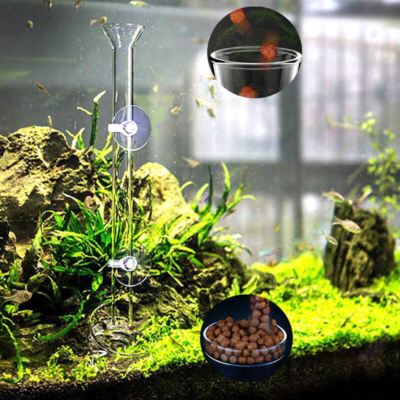 Tub de hrănire pentru creveți din sticlă transparentă pentru acvariu Suport pentru țeavă pentru hrănire alimentară cu ventuze Rezervor de pești pentru creveți Material pentru tuburi de alimentare din sticlă