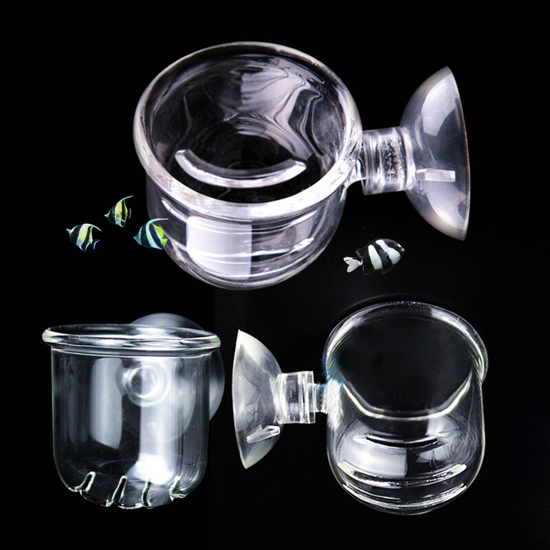 Akvariumo tiektuvas Stiklo pašarų puodelis Raudonas sliekų šėrimo įrankis siurblys gyvas kirmėlės piltuvas žuvų bako maitinimo konteineris Automatinis žuvų tiektuvas