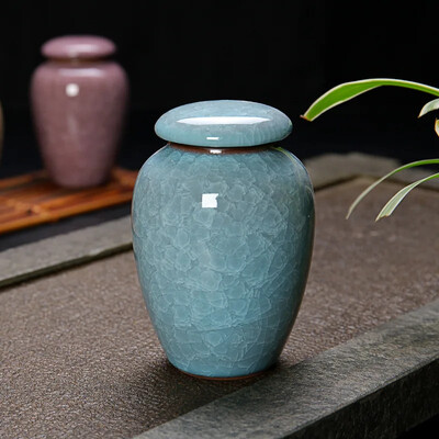 Smulki naminių gyvūnėlių urna Paukštis Šuo Naminių gyvūnėlių urnos Kremavimas Naminių gyvūnėlių karstai Laidotuvių vaza Katės kremavimo pelenai žmonių pelenams Pagaminta keramika, dažyta rankomis