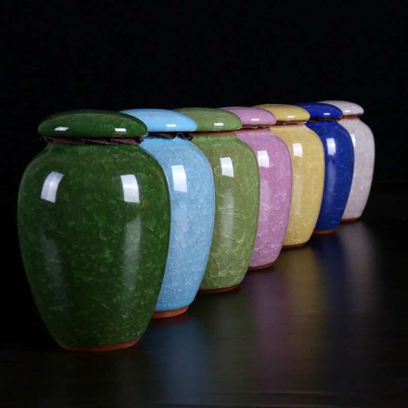 Smulki naminių gyvūnėlių urna Paukštis Šuo Naminių gyvūnėlių urnos Kremavimas Naminių gyvūnėlių karstai Laidotuvių vaza Katės kremavimo pelenai žmonių pelenams Pagaminta keramika, dažyta rankomis